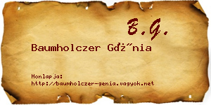 Baumholczer Génia névjegykártya